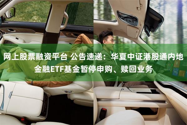 网上股票融资平台 公告速递：华夏中证港股通内地金融ETF基金暂停申购、赎回业务